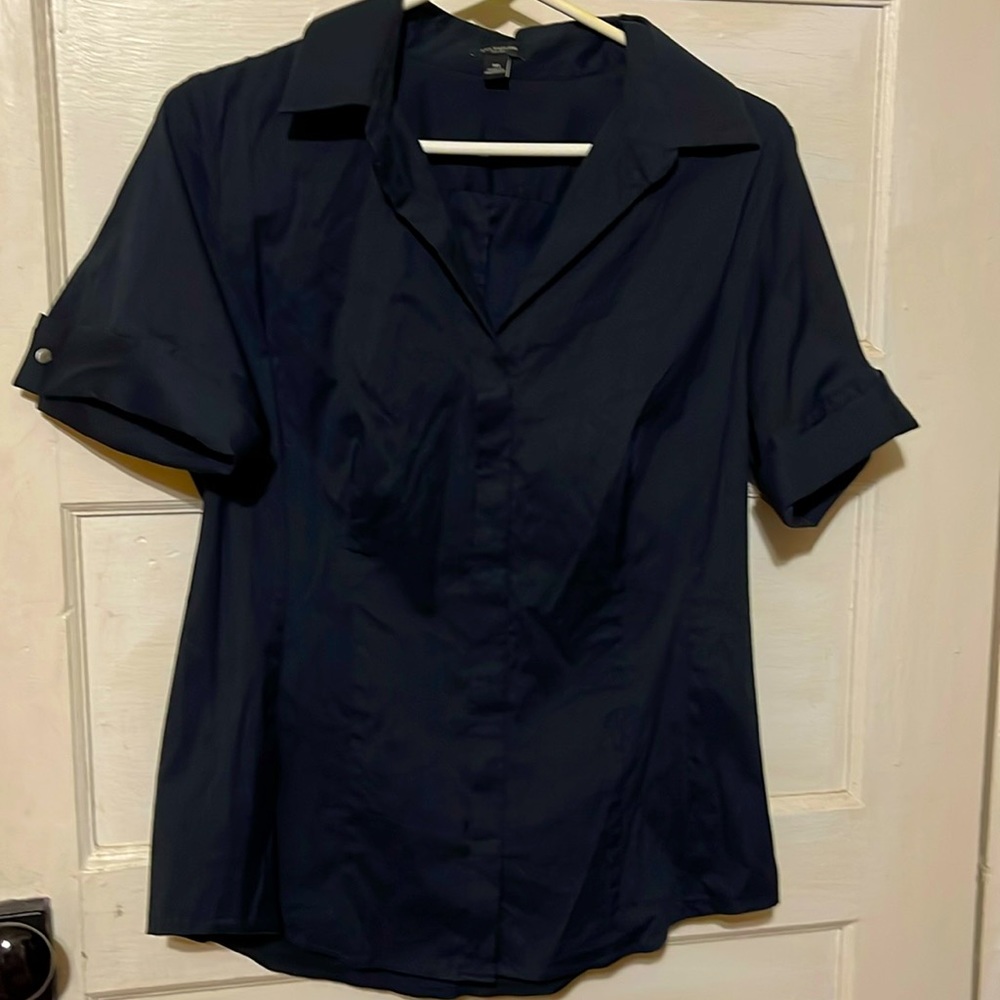 Ann Taylor , size 10, dark navy blue— dress shirt